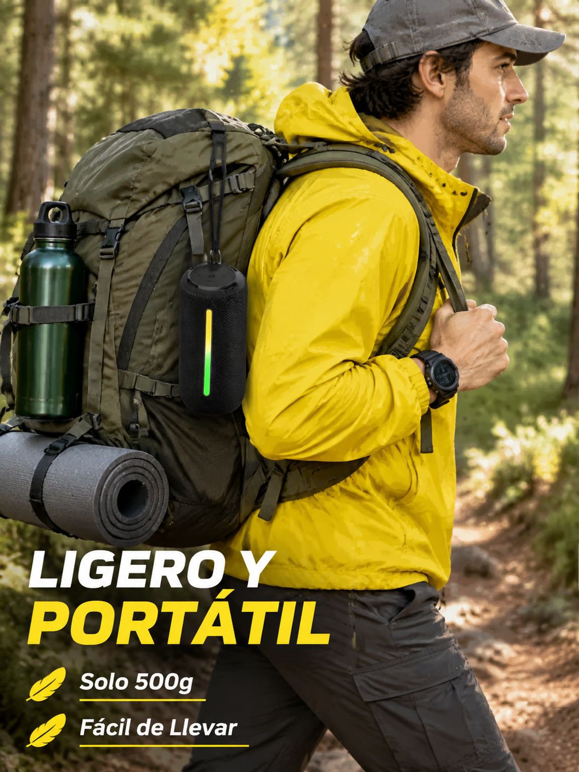 Nuevo altavoz Bluetooth 2025 con alta potencia, portátil, resistente al agua para exteriores y sonid
