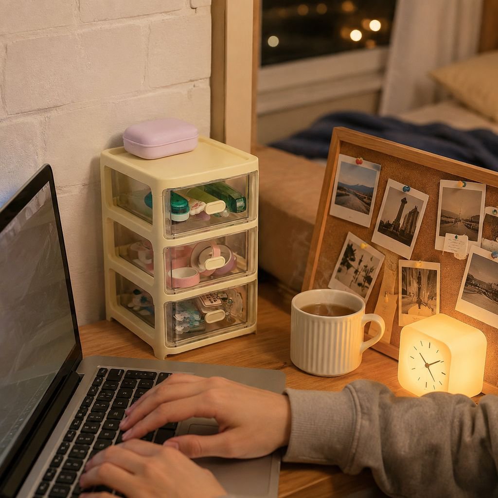 Large Capacity Cute Desktop Organizer, Drawer Entryway Storage, Office Dorm Desk Shelf
