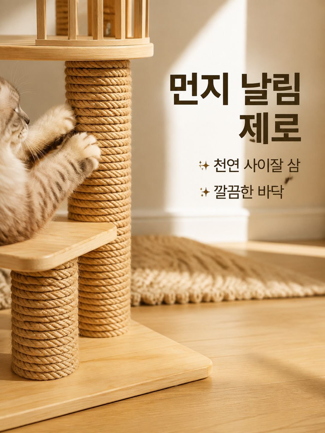 고양이가 나무를 기어오르다.