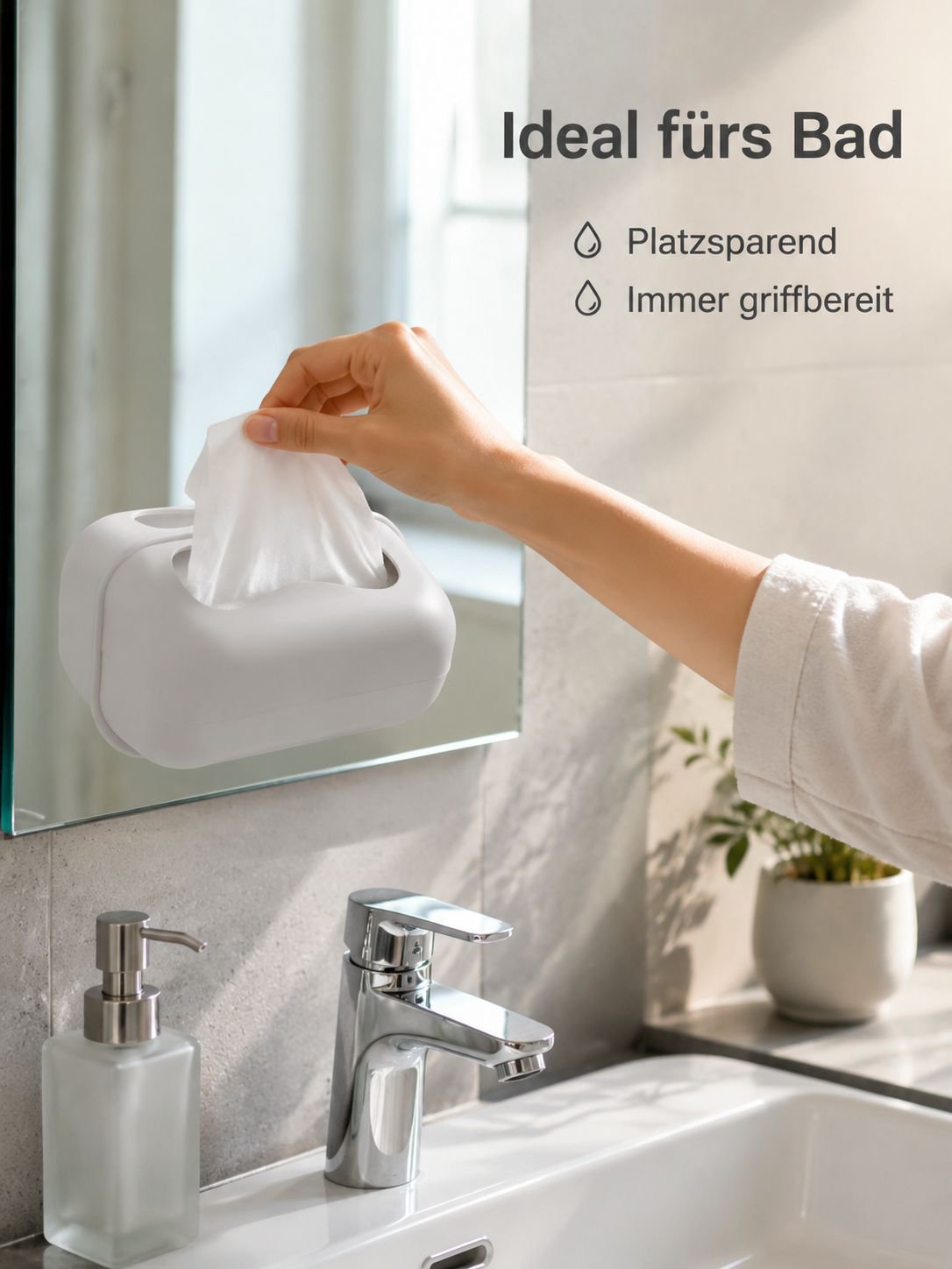 Multifunktionale Silikon-Taschentuchbox mit Saugnapf
