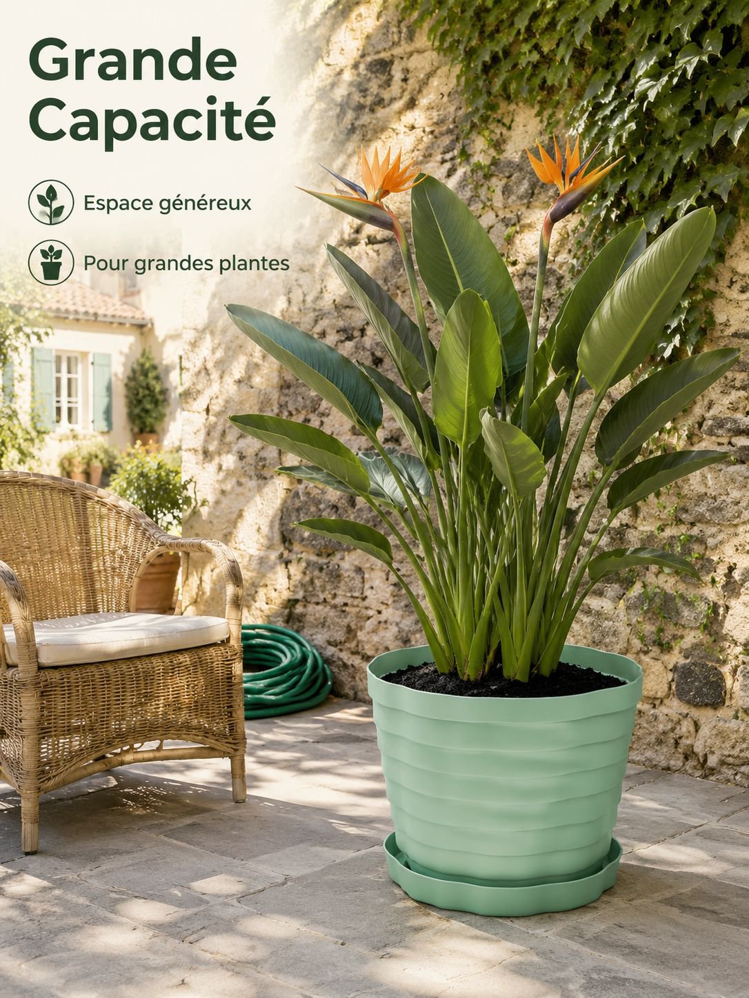 Grand pot de fleurs nordique simple et respirant, épaissi, pour la maison et le jardin