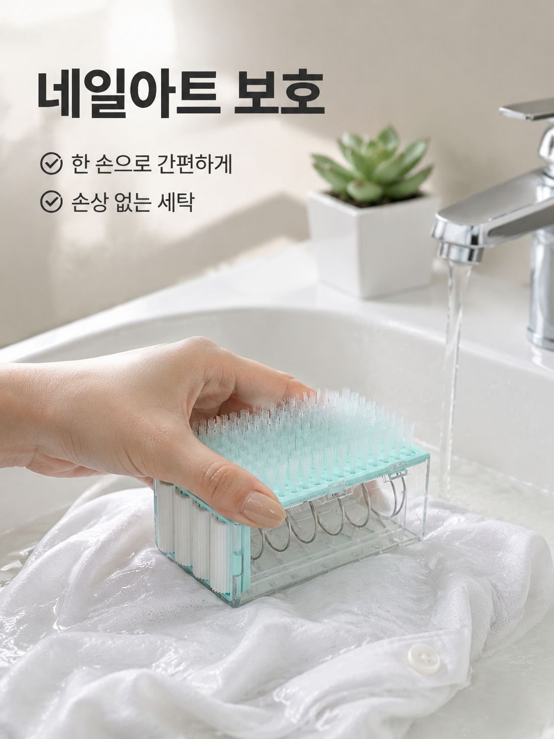일체형 세탁브러쉬 물빠짐 수납함 속옷 양말 전용 손빨래 필요없는 브러쉬