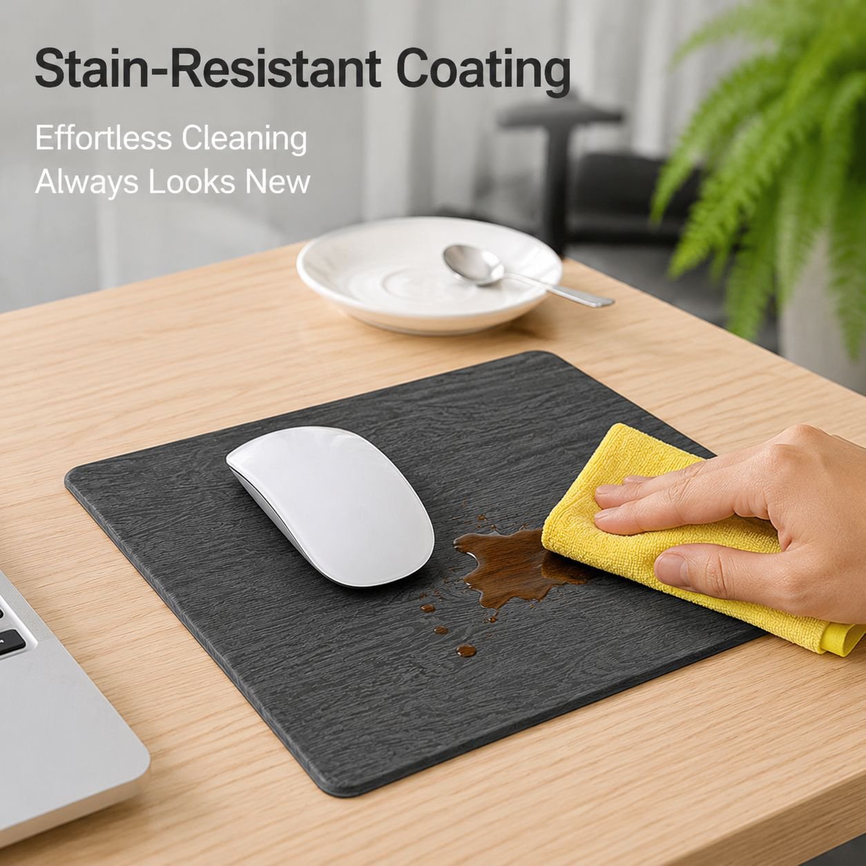 Hard waterproof, stain-resistant and anti-static mouse pad