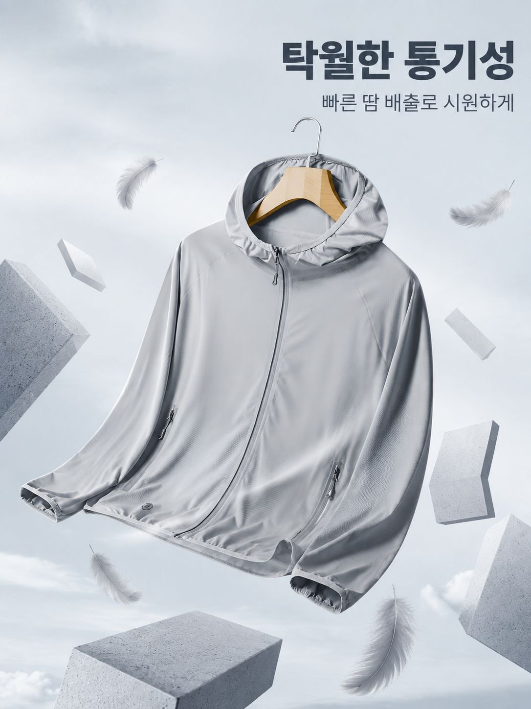 얇고 통기성 좋은 자외선 차단 의류