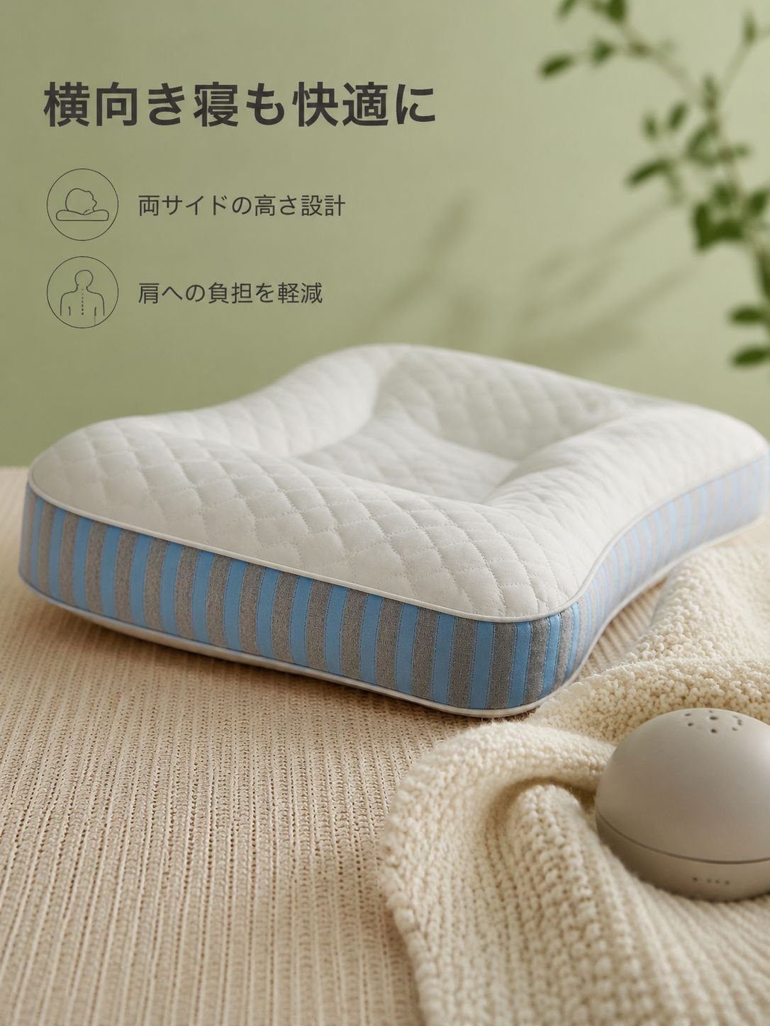 首を支える深睡眠マッサージ枕芯