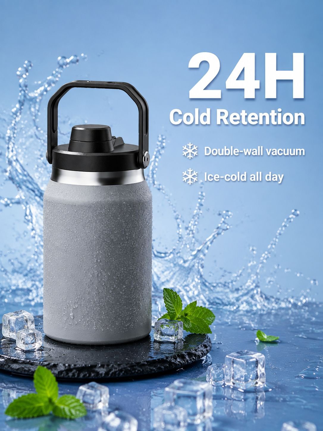 Portable Outdoor Straw Water Bottle & Car Ice Bucket