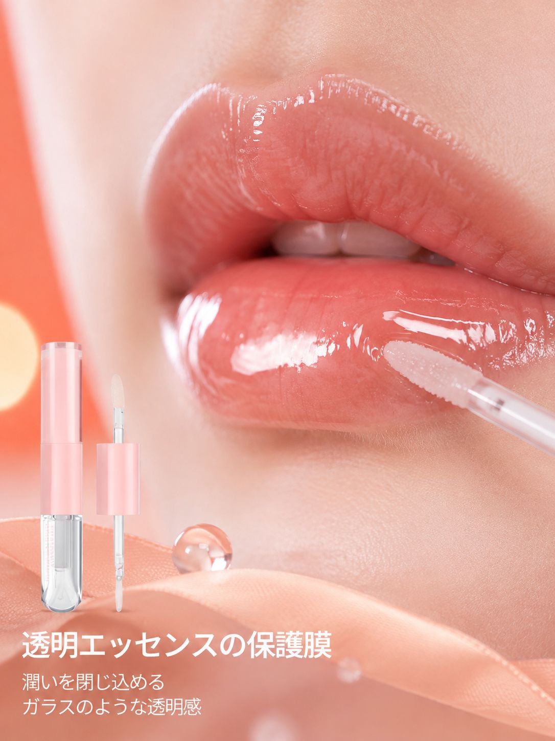 エッセンスリップグロスのテクスチャーアップ写真