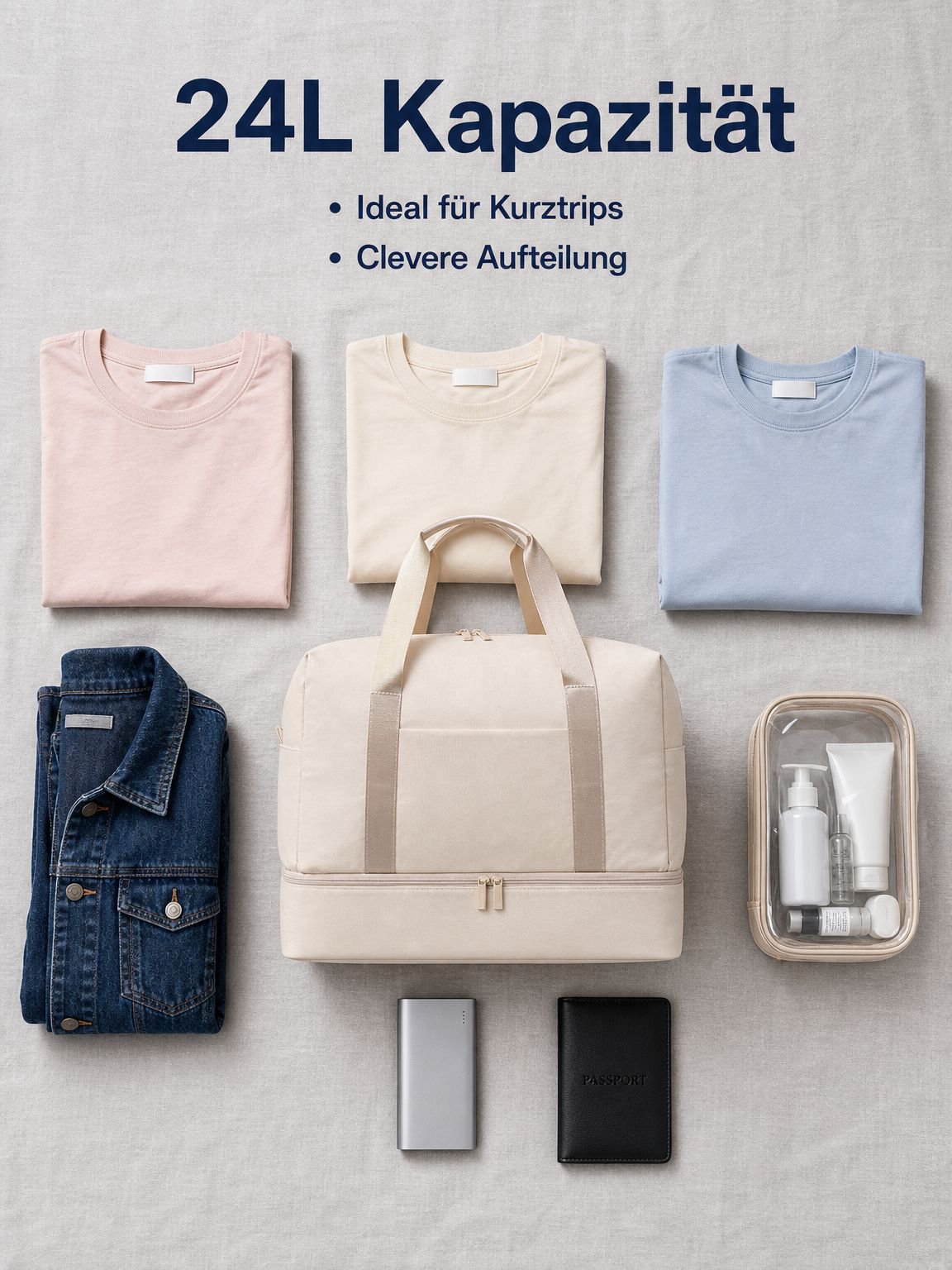Tragbare Tasche mit Nass-Trocken-Trennung