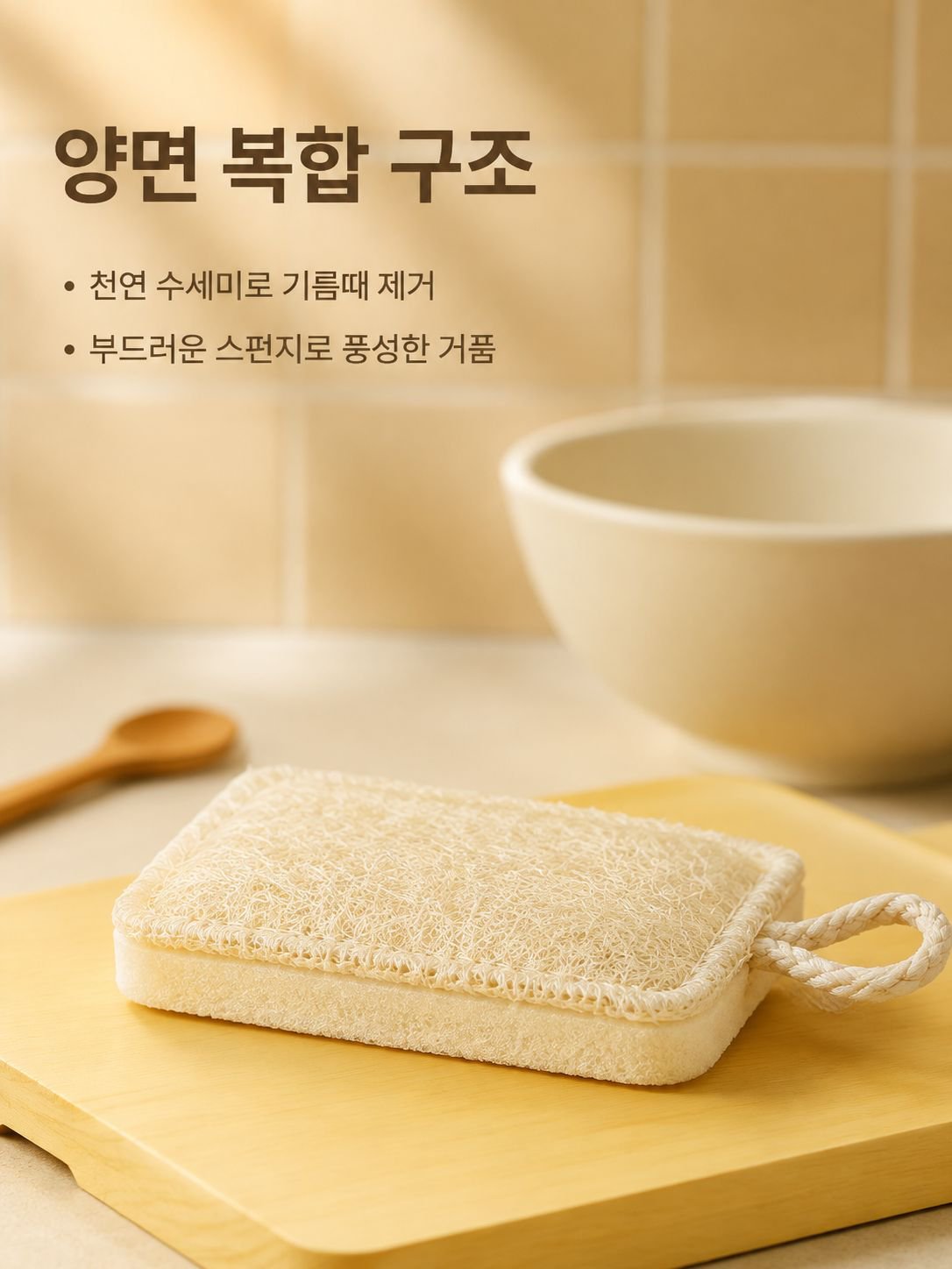 목장면 수세미 양면 스펀지 제품 전체 모습