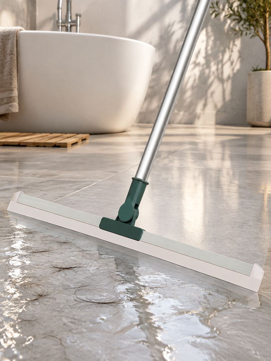 Design innovant du balai extensible avec fonction raclette à eau