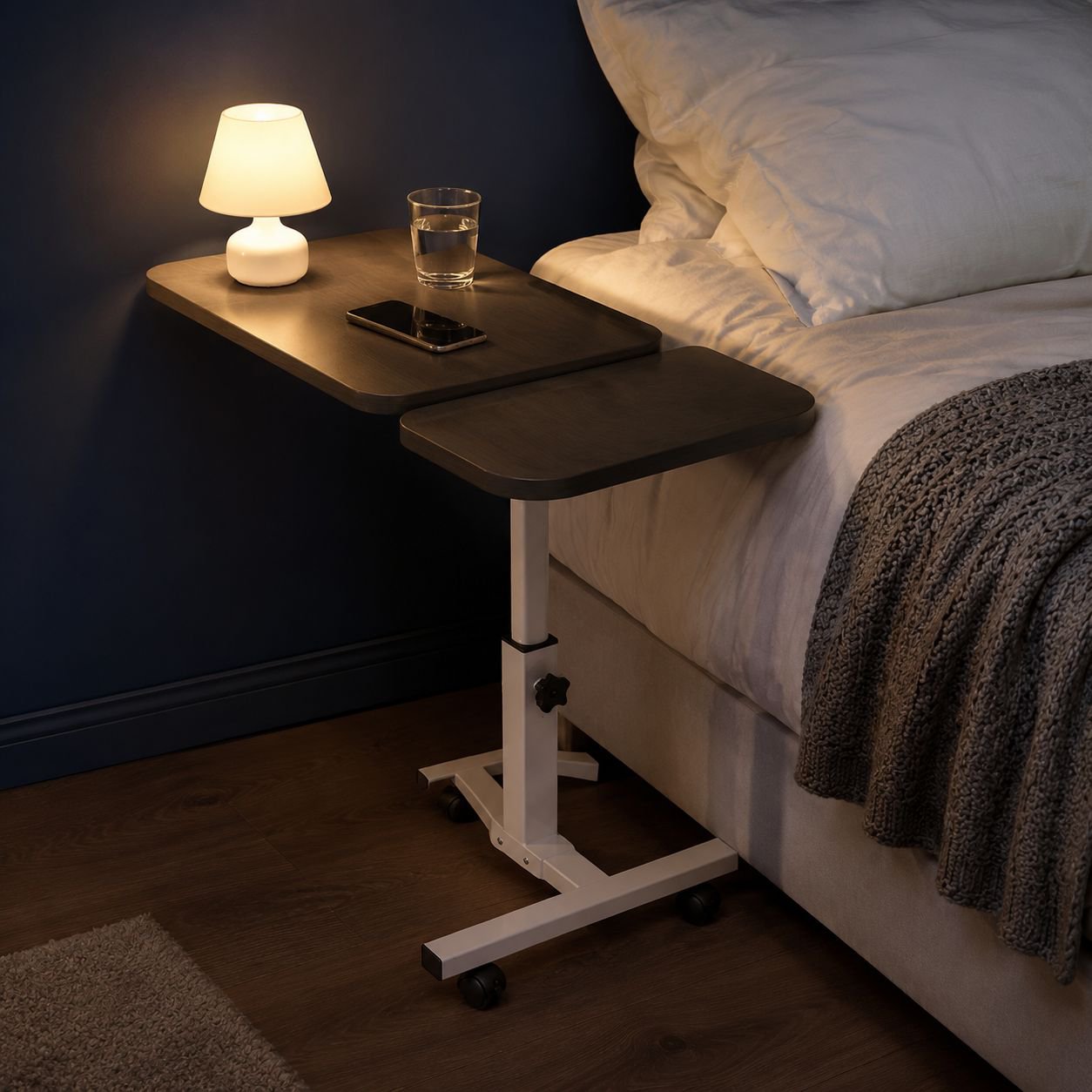 Versatile Bedroom Table with Easy Height Adjustment