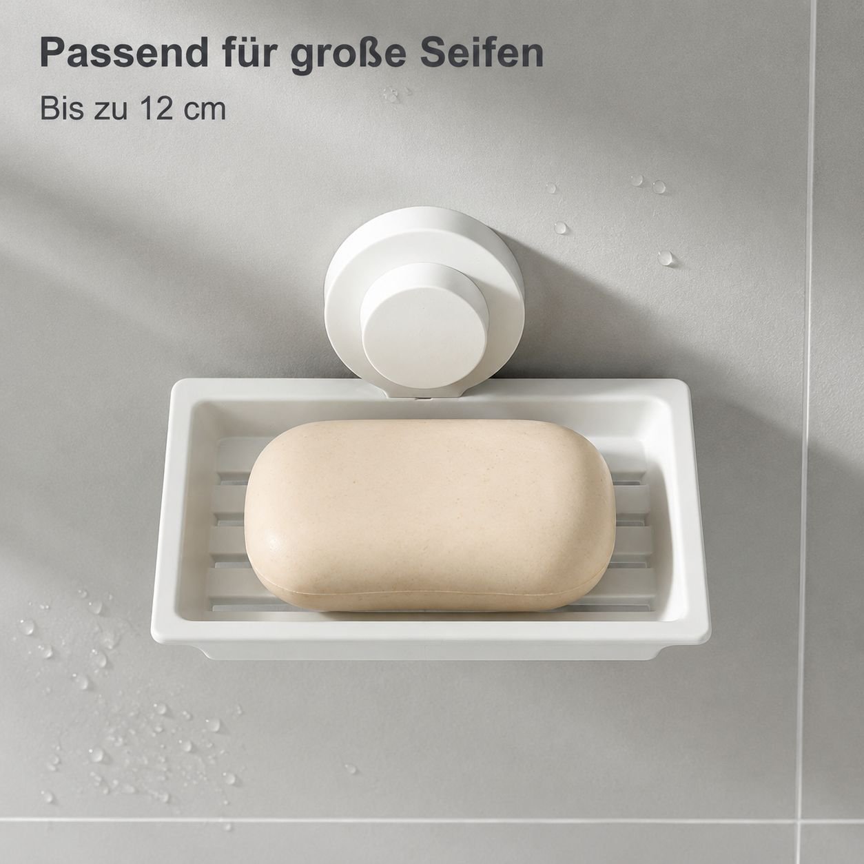 Wandmontierte Seifenablage mit Saugnapf, ohne Bohren