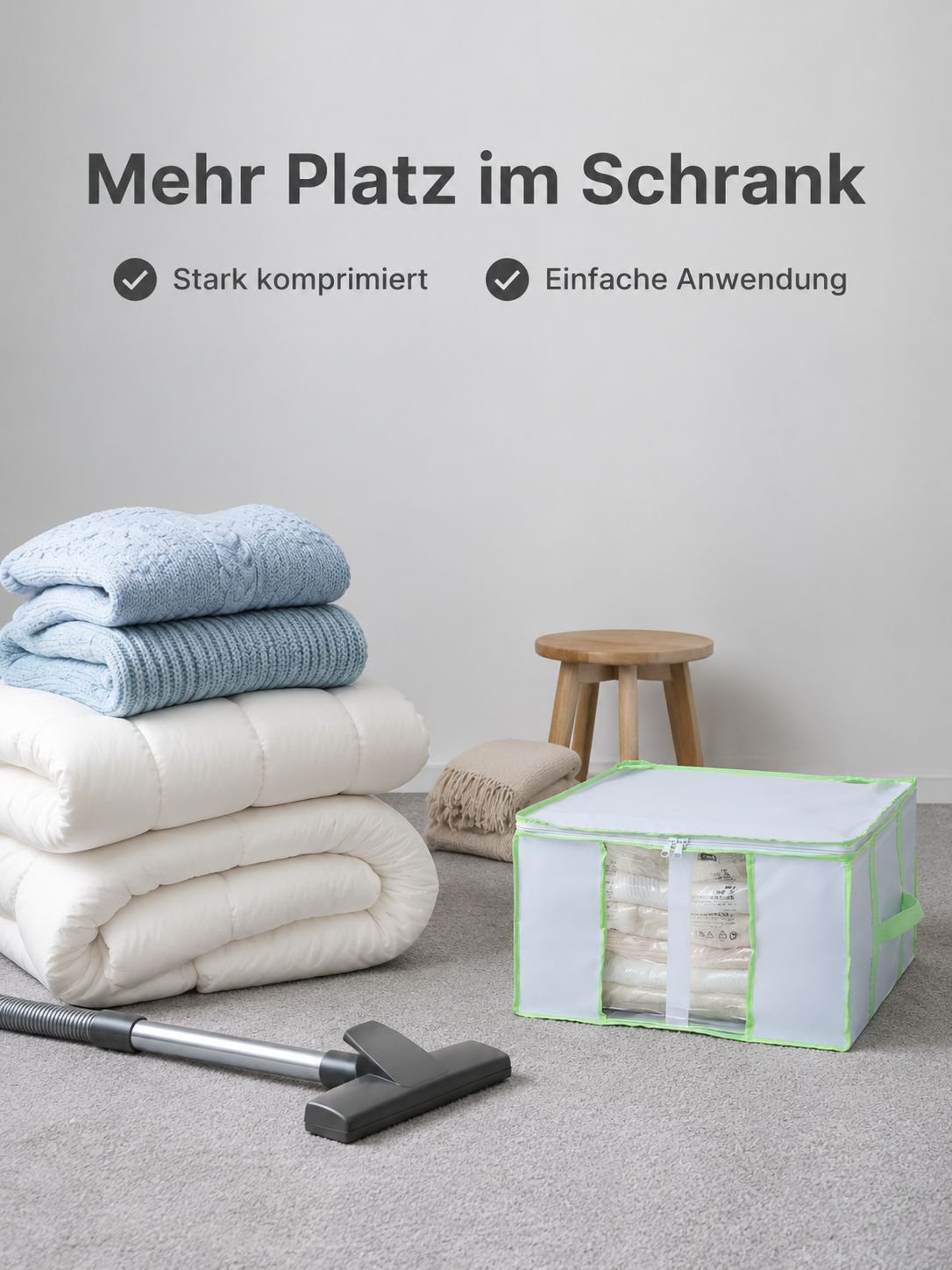 Unterbett Vakuum-Kompressions-Aufbewahrungsbox, Organizer aus Oxford-Stoff für Kleidung