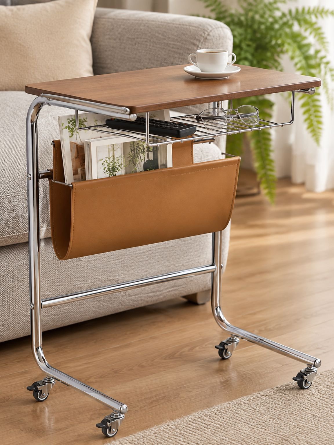 Couchtisch im Vintage-Stil aus Walnussholz