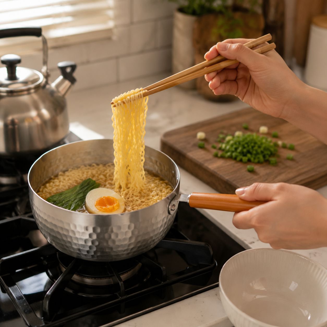 Full view of Multi-Piece Heavy Hammer Pattern Durable Uncoated Pot Set