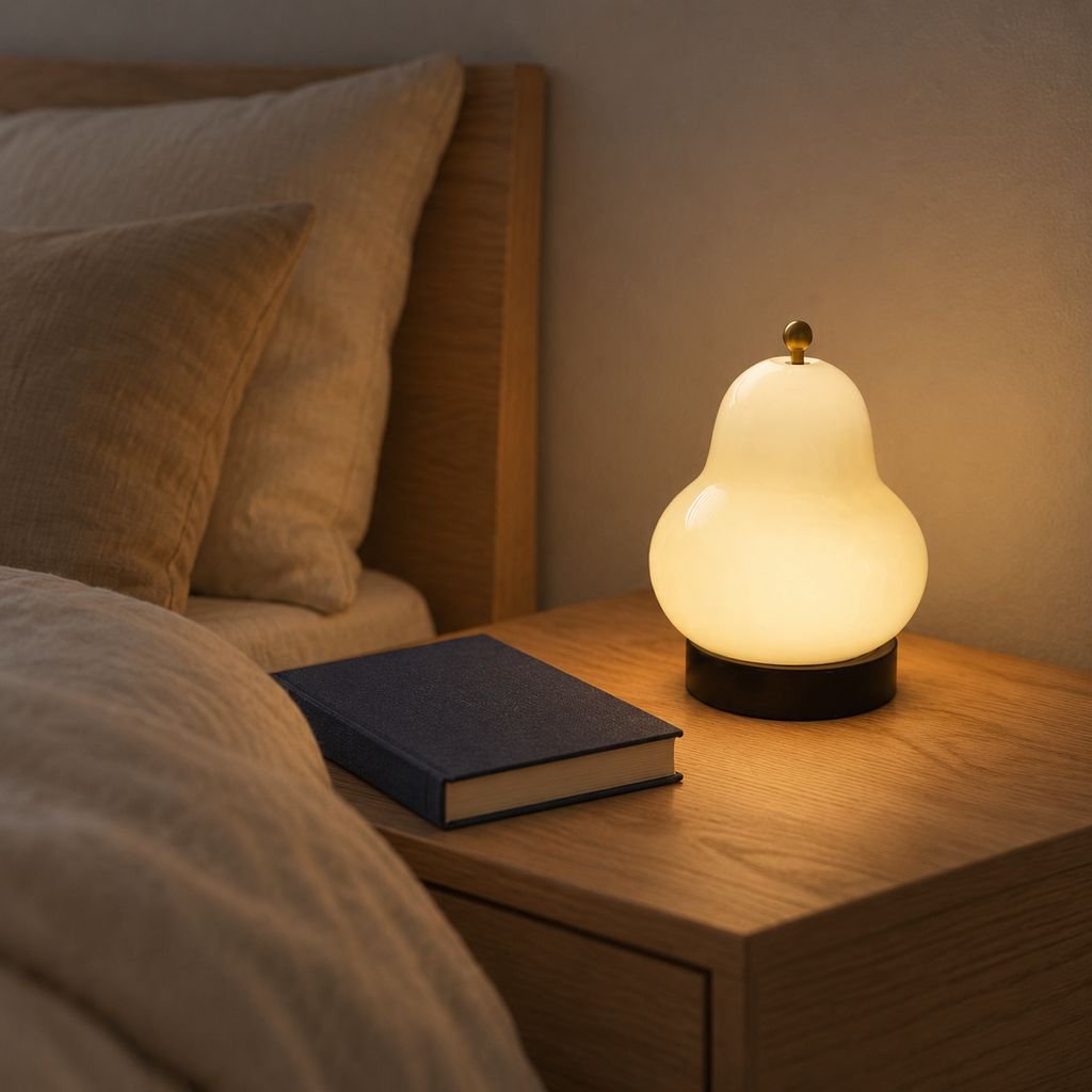 Vintage Nachttischlampe im Creme-Stil für Schlafzimmer