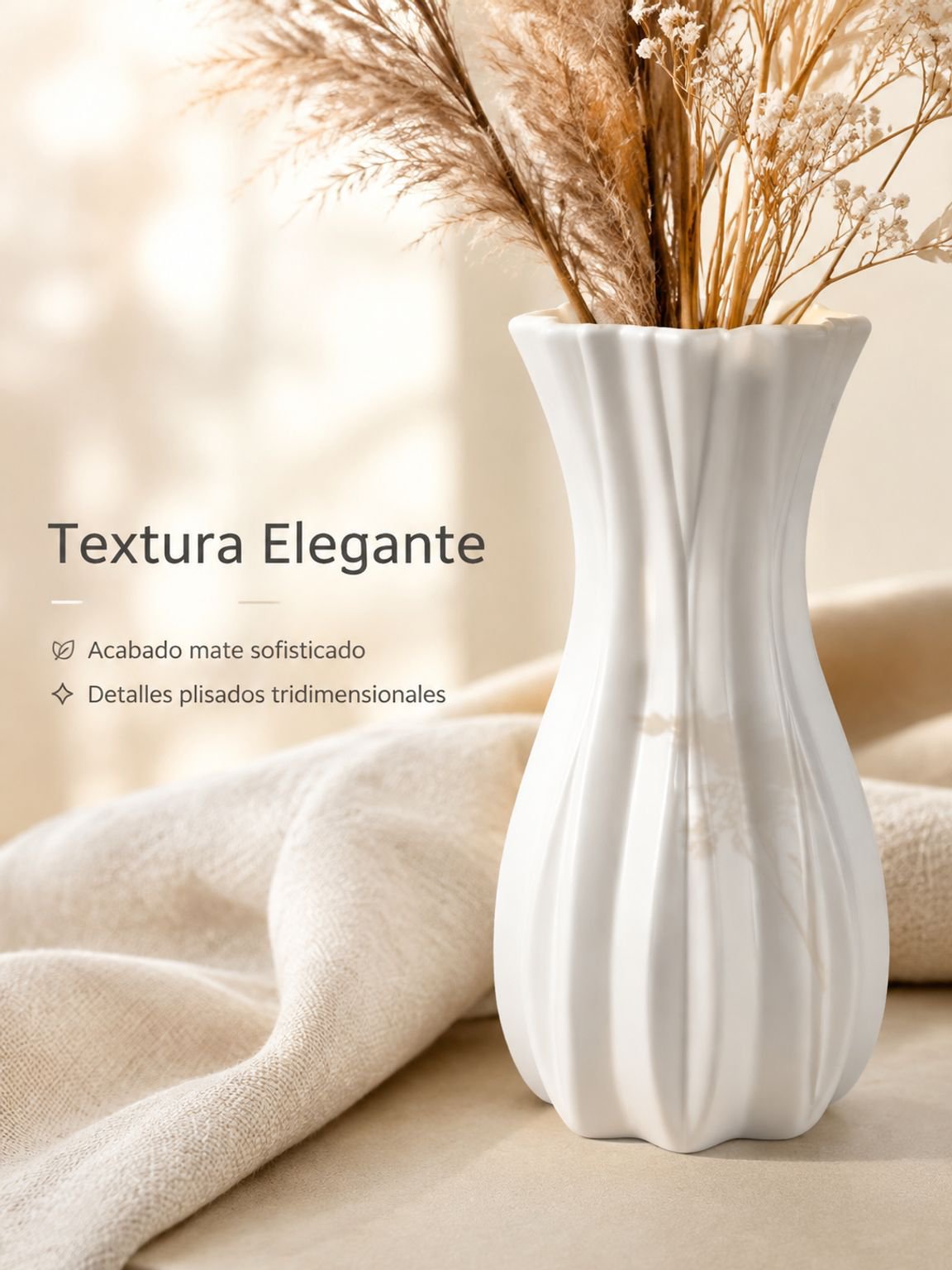 Jarrón de suelo de estilo francés de plástico con flores artificiales para decoración del hogar