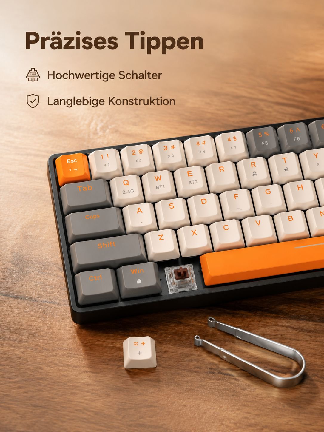 Undurchsichtige Lachsfarben-Mischung mechanische Tastatur