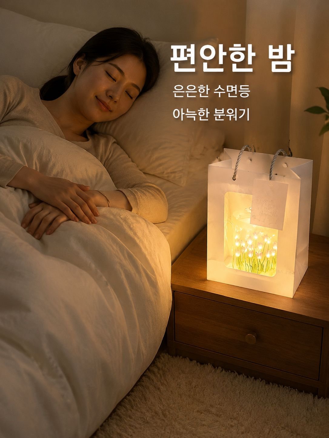 튤립 모티브 무드등
