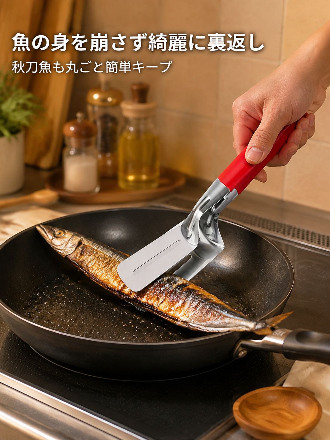 多機能魚用フライ返しクリップ