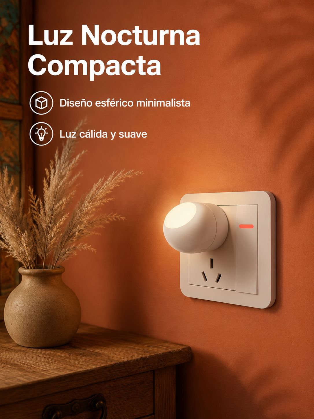 Luz nocturna suave enchufable de bajo consumo