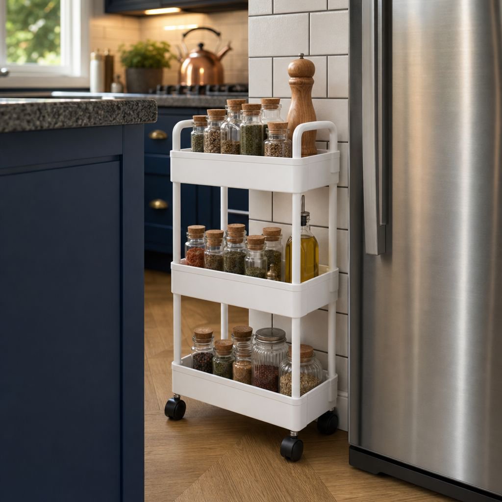 Multi-purpose Rolling Storage Cart for Kitchen and Bathroom
