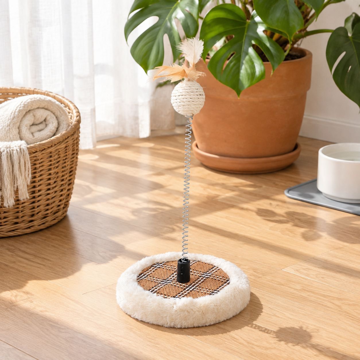 Pet cat toy small disc cat teaser