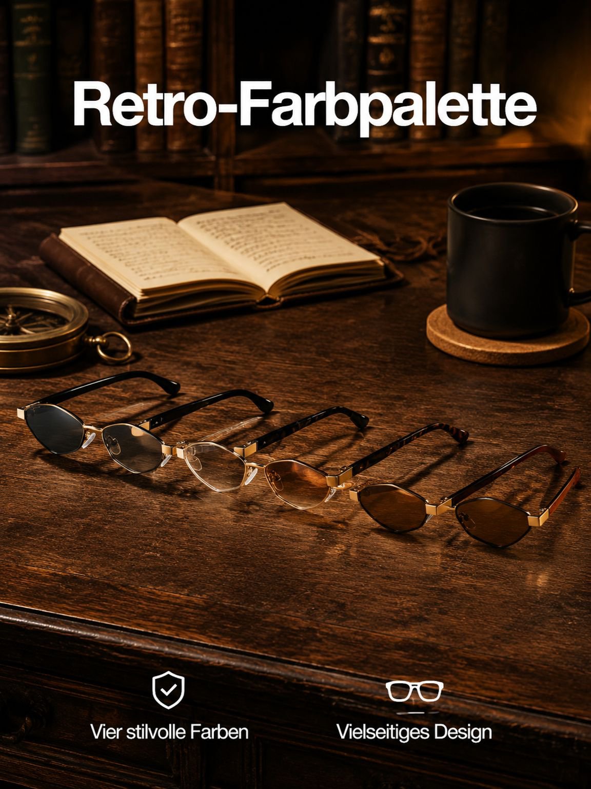 Sonnenbrille im extravaganten, diamantförmigen Look