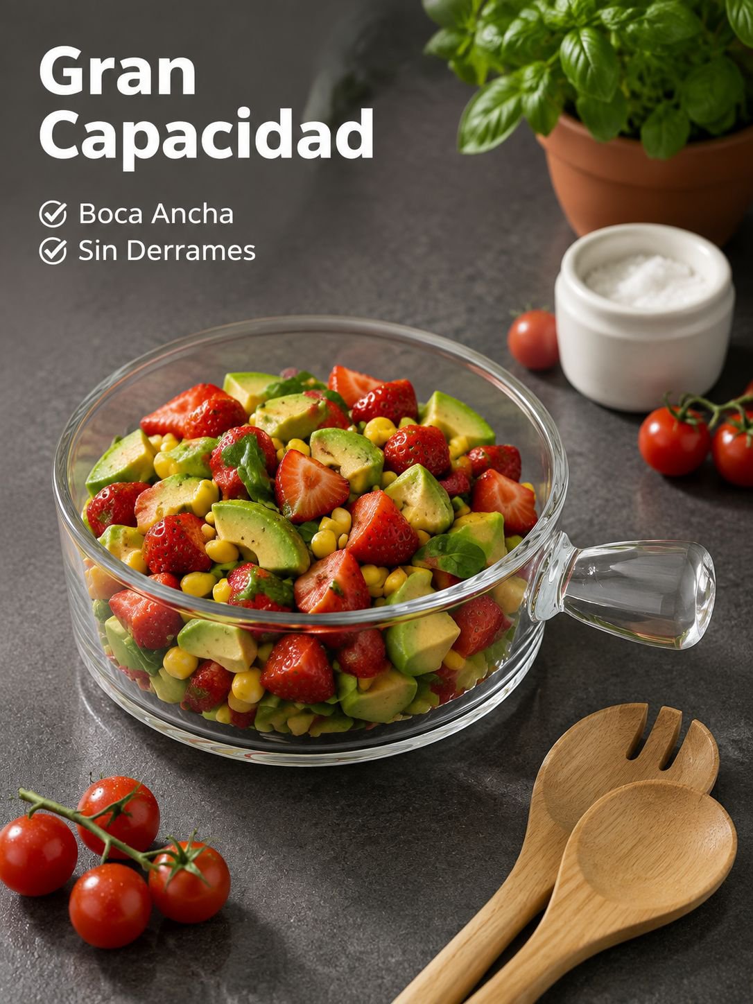 Ensaladera de vidrio