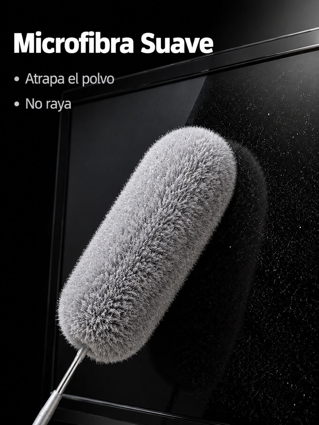 Plumero telescópico de microfibra extrafina para el hogar, limpieza de techo