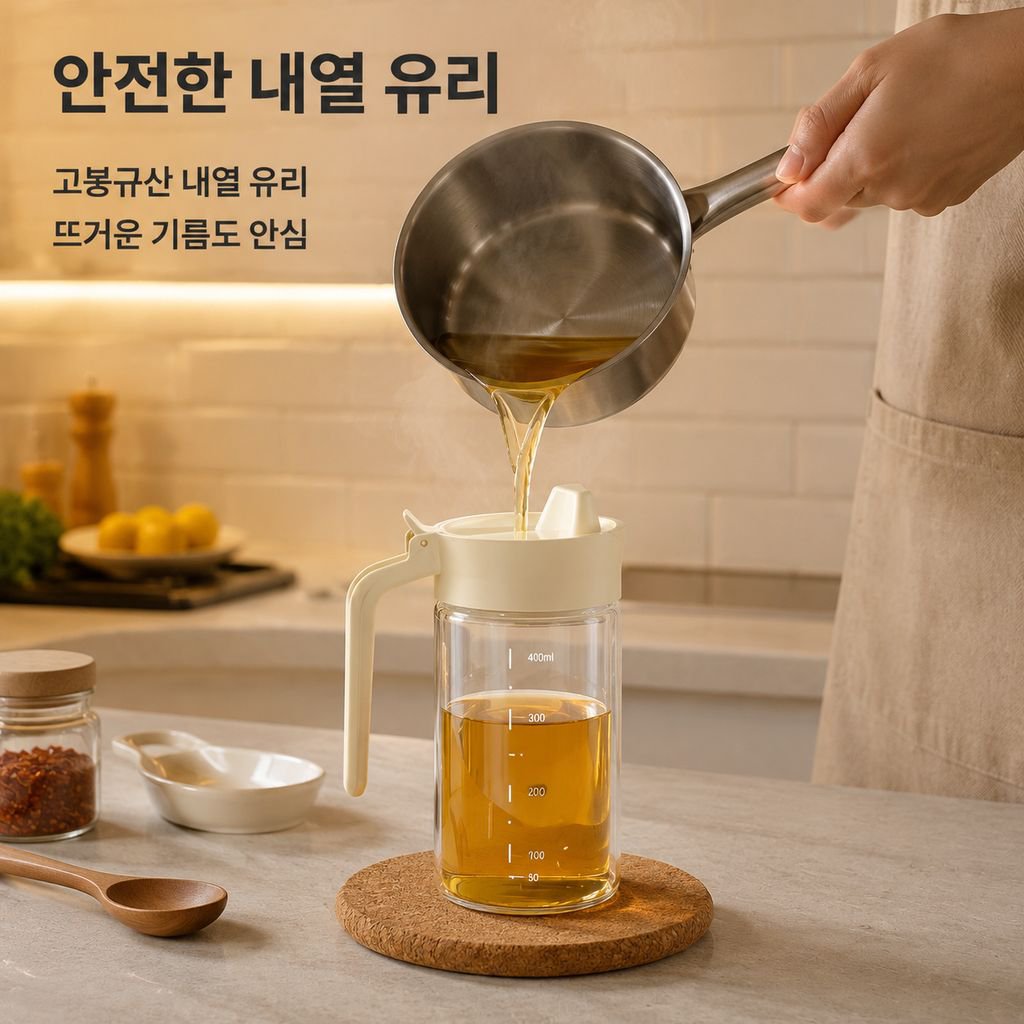 두꺼운 방수 대용량 가정용 유리 오일병