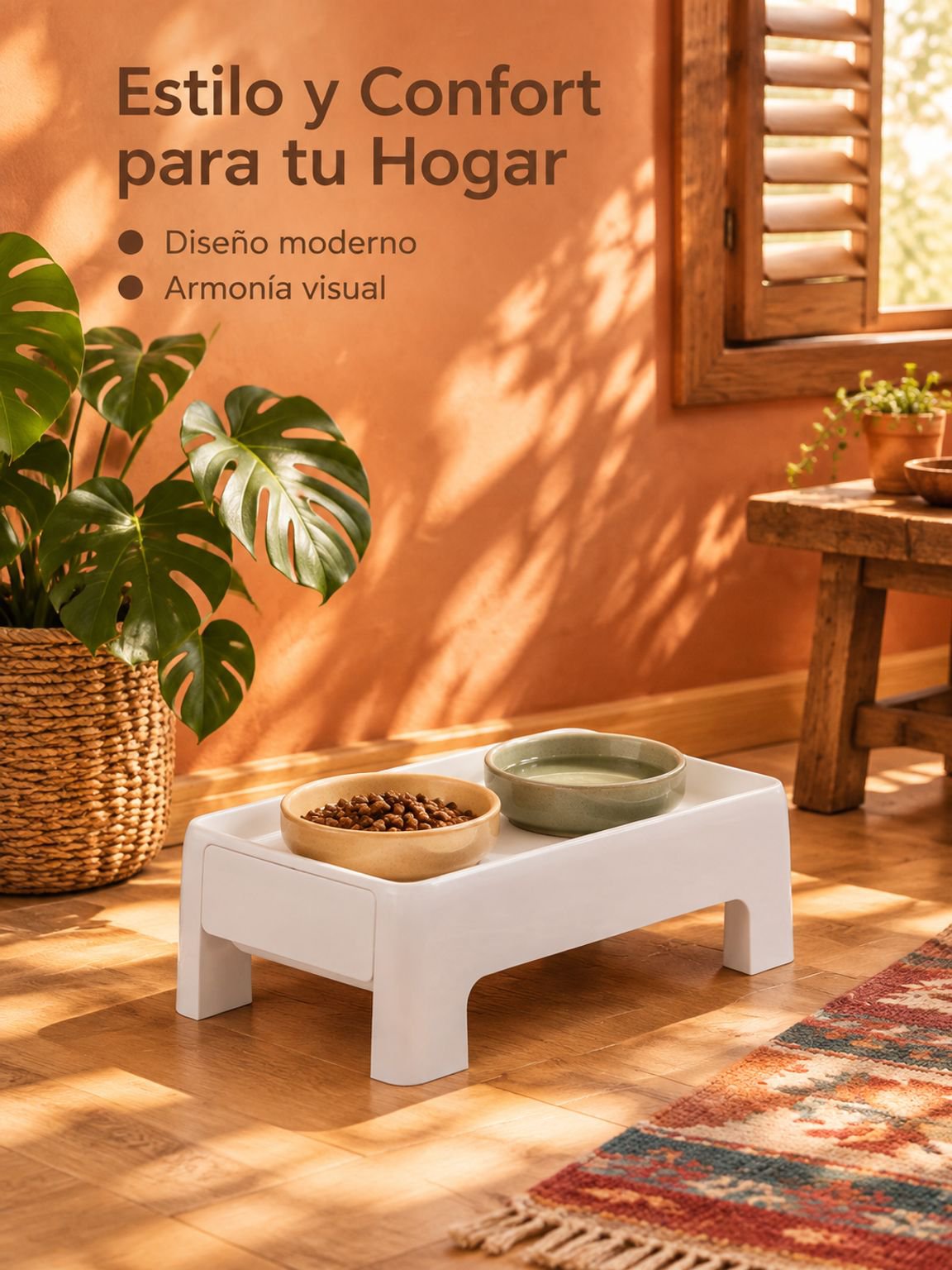 Base elevadora regulable para tazones de comida para gatos