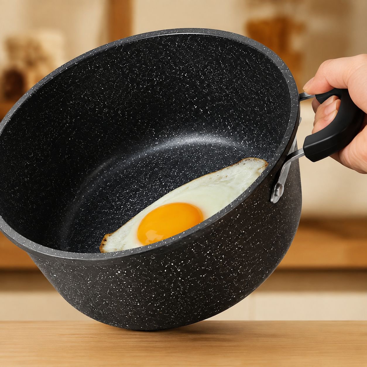 McRib Double Ear Soup Pot, Large Capacity Nonstick Hot Pot Household Cookware