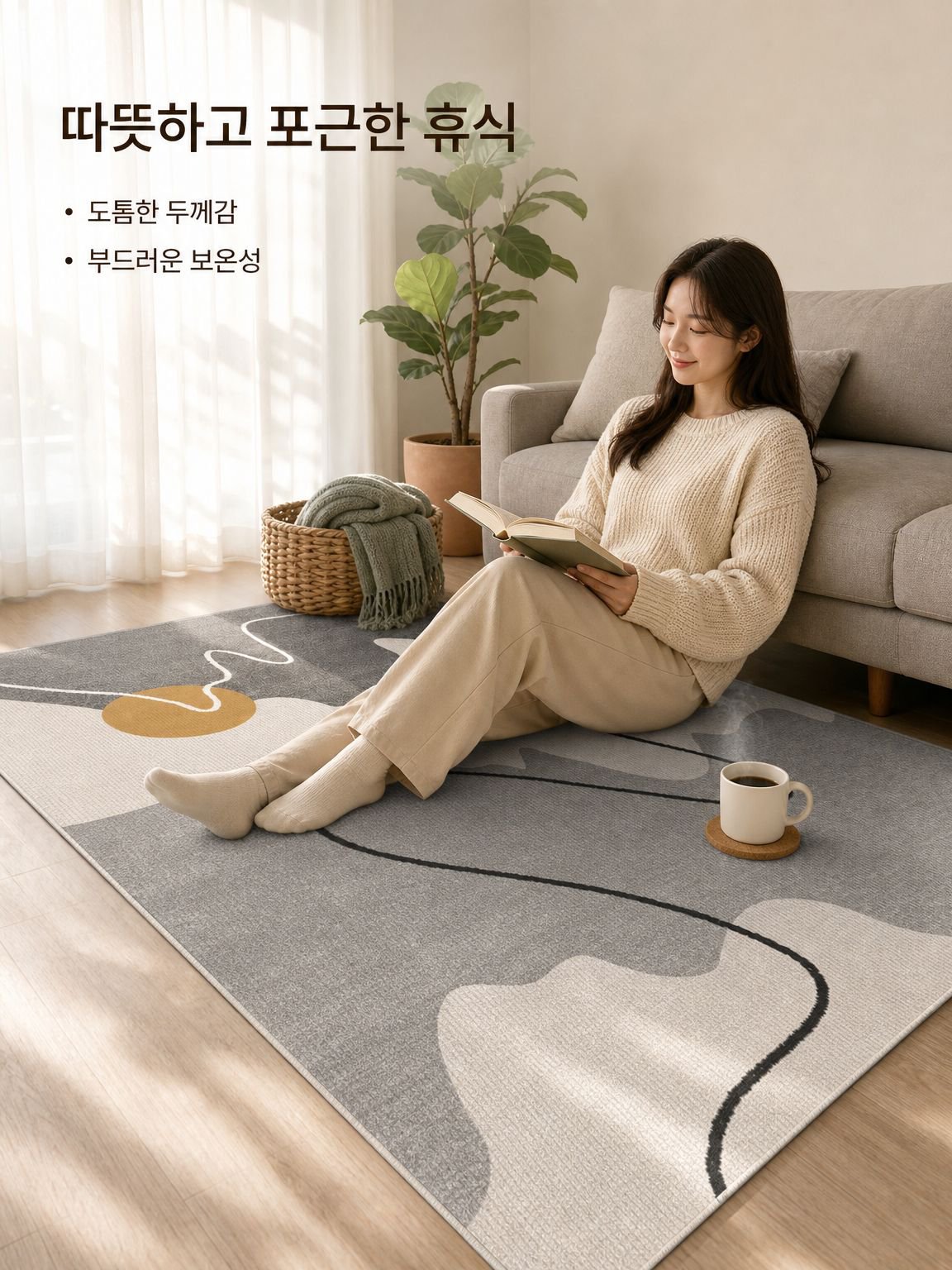 북유럽 스타일의 아주 부드러운 러그