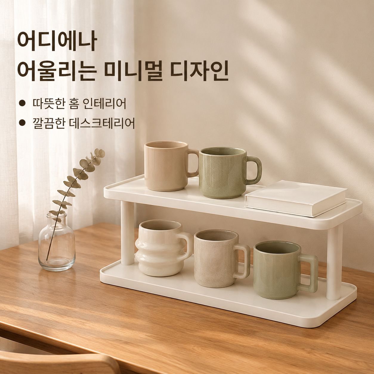 책상용 다단 물컵 거치대
