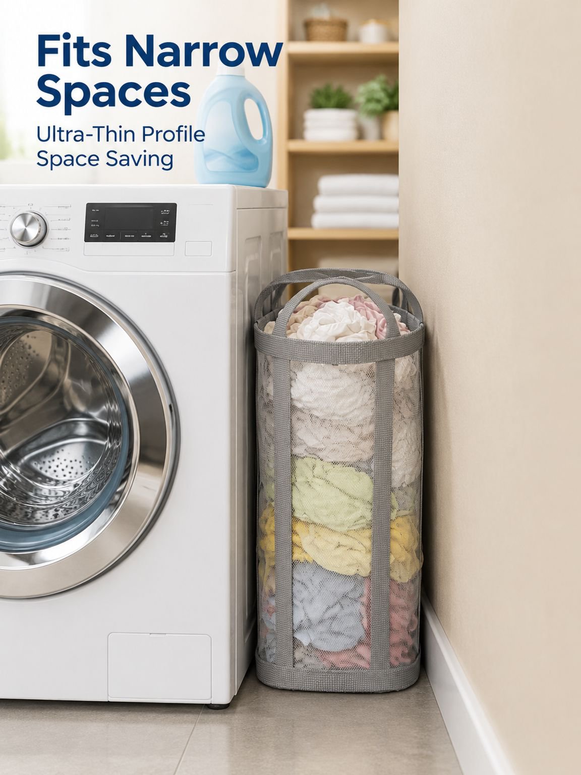 Large capacity foldable storage basket for dirty clothes