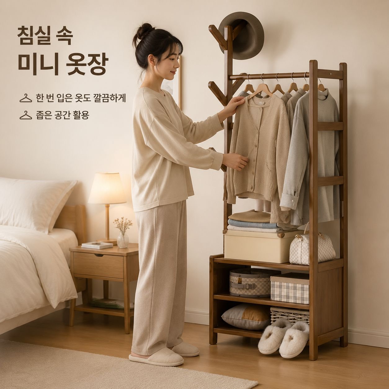 다기능 바닥형 코트 및 모자 수납장