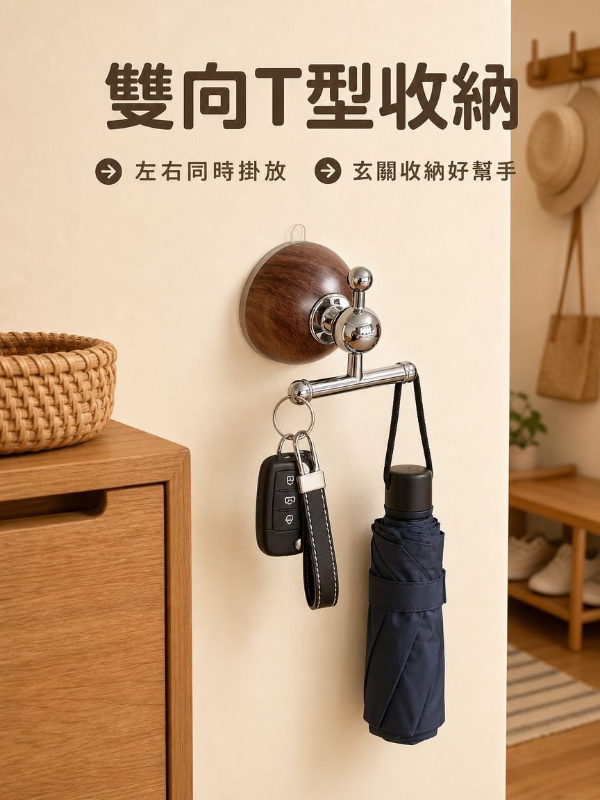 木質吸盤強力掛鉤