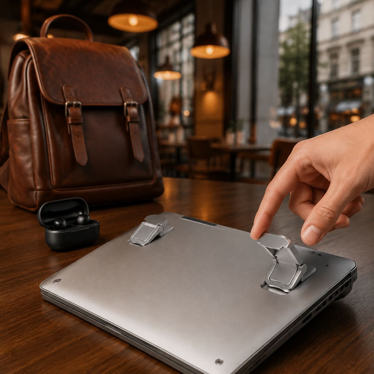 Compact heightening stand for desktop computers