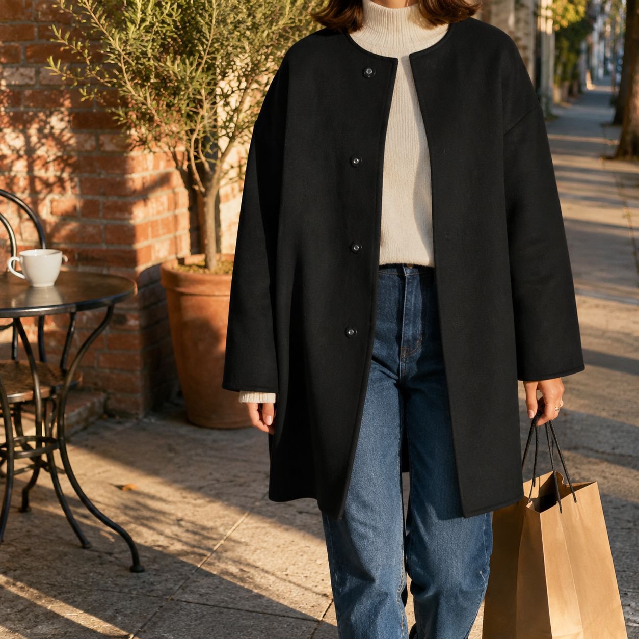 Chaqueta de lana para mujer, perfecta para días fríos
