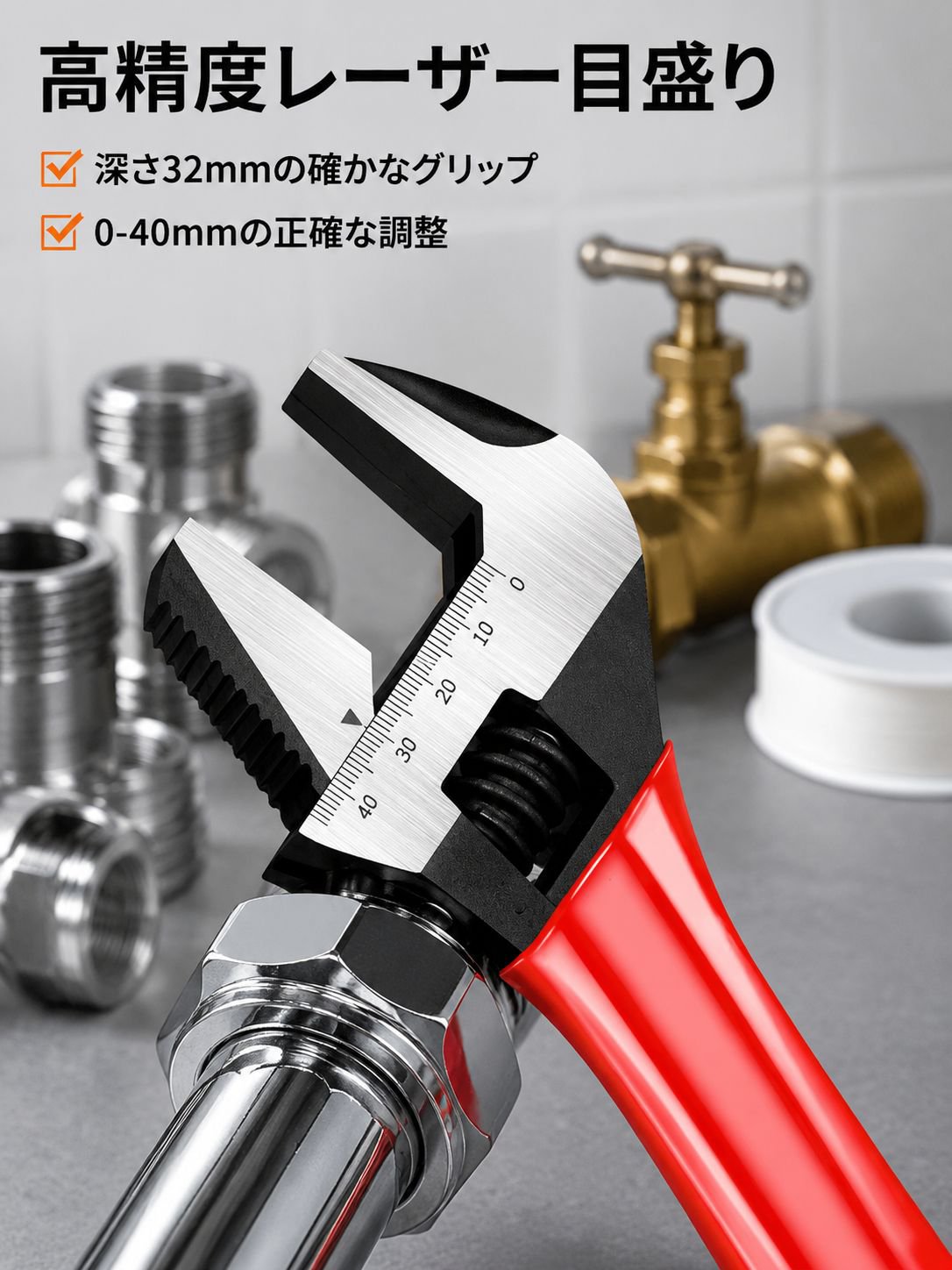 JMY-全鋼ショートハンドル大口径モンキーレンチ