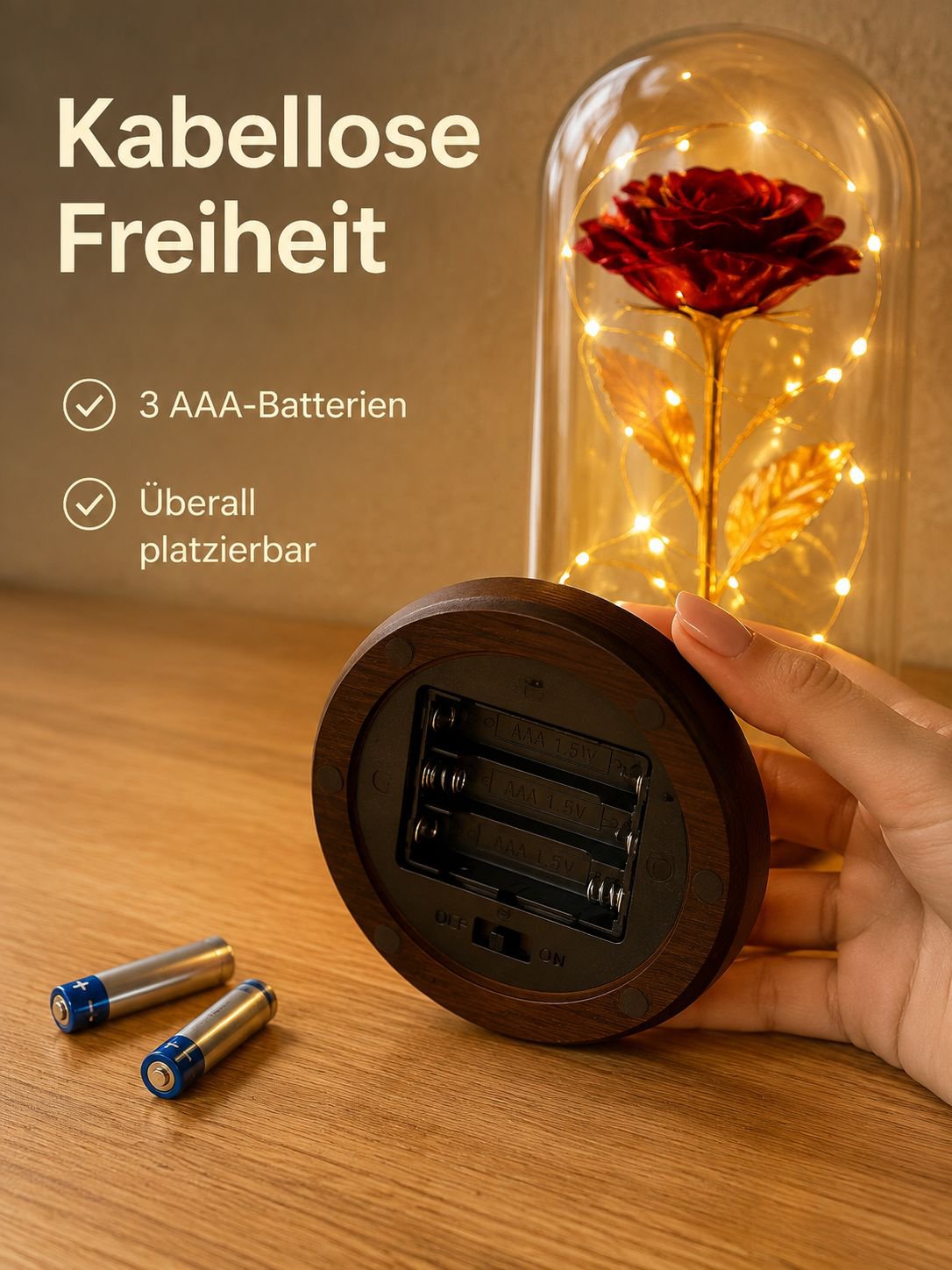 Kunstblume unter Glas für besondere Geschenke