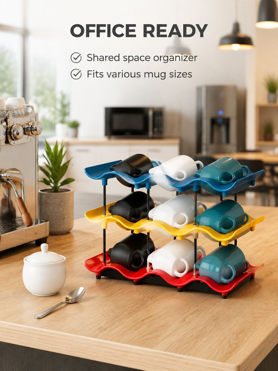 Wave-shaped Cup Storage Rack