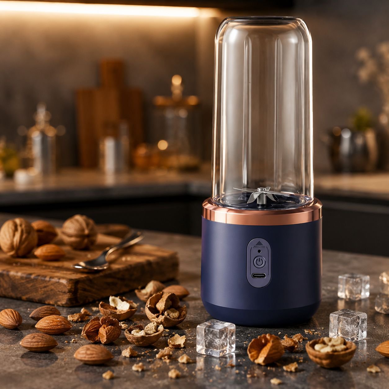 Home and travel juicer in modern kitchen setting