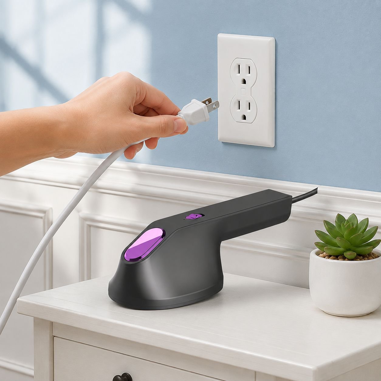 Lightweight portable clothes steamer for home