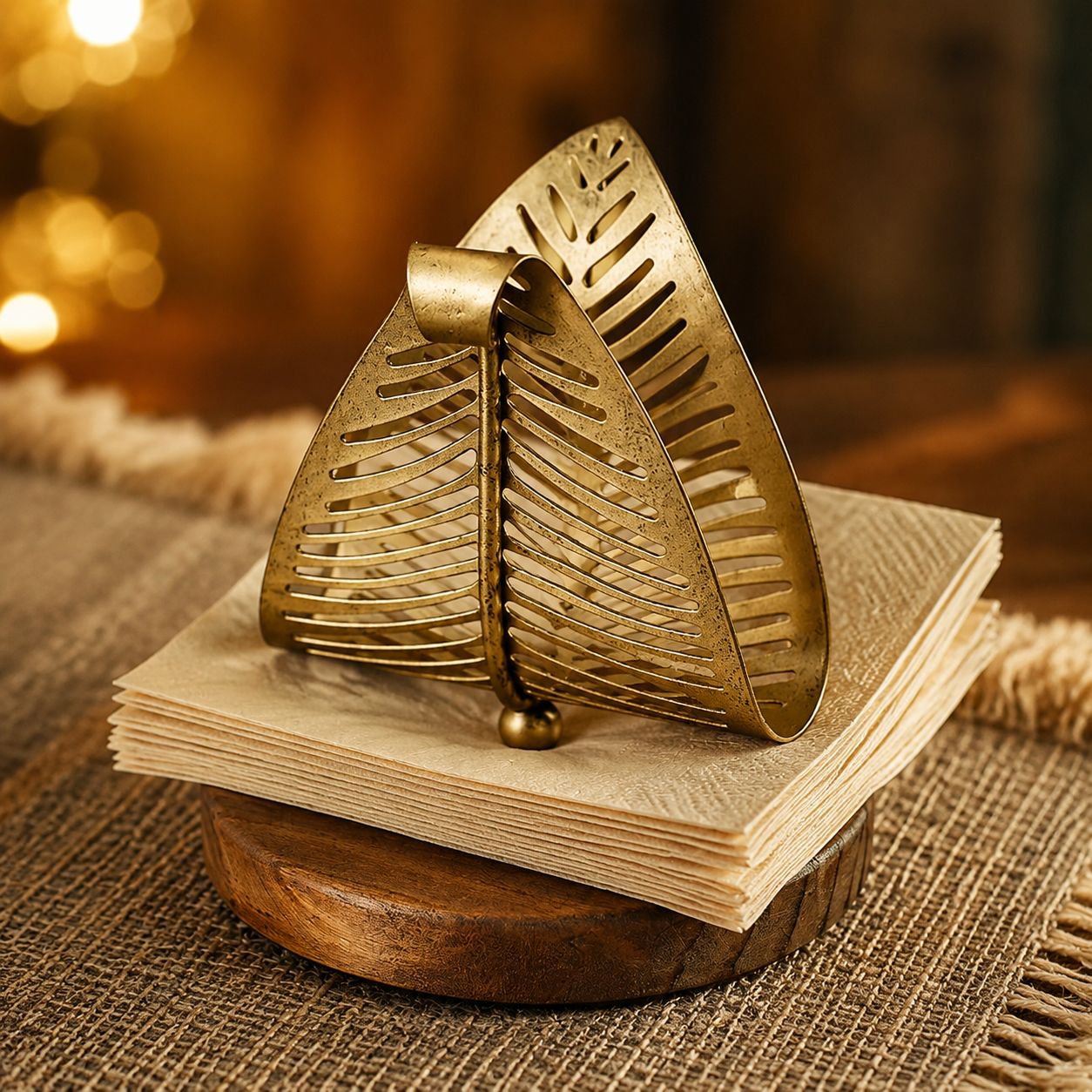 Light luxury metal paper towel holder with leaf shape design