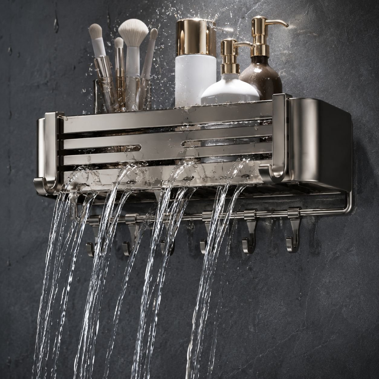 JMY Rectangular No-Drill Bathroom Storage Rack