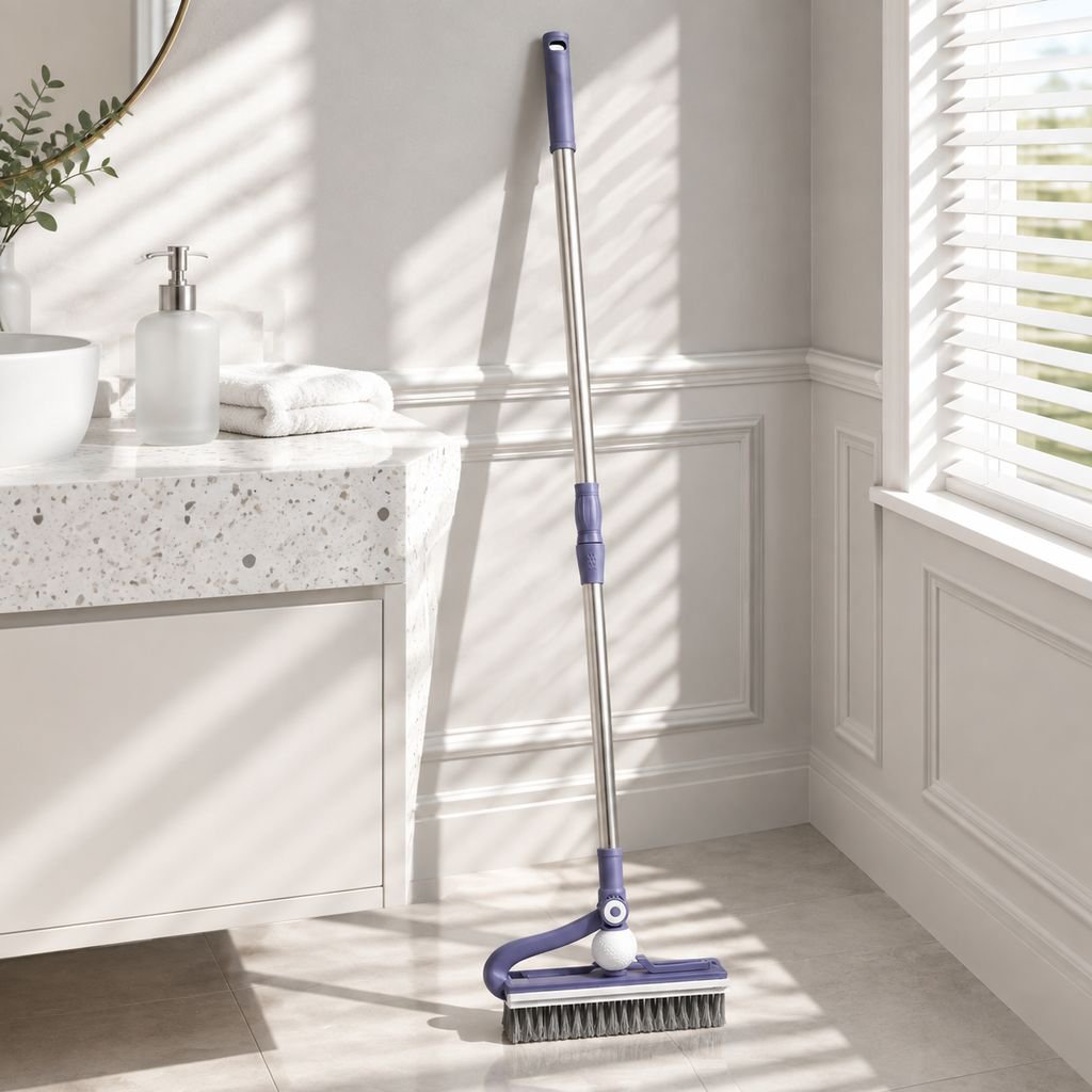 Brosse en silicone 2-en-1 pour nettoyage de sol et WC