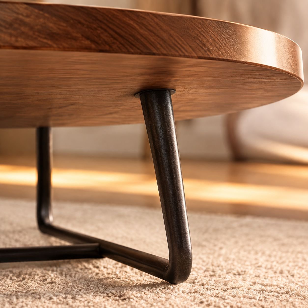 Moderner, schlichter Couchtisch im nordischen Stil