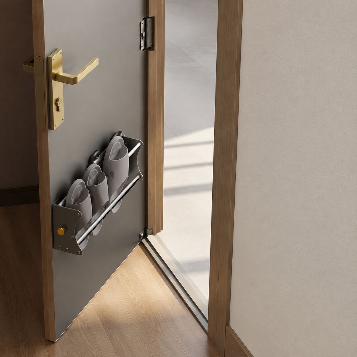 No-Drill Magnetic Slipper Holder, Wall & Door Hanging Bathroom Shoe Storage